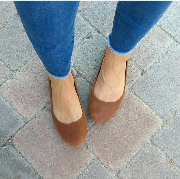 Lucky Brand Cognac Leather Erin Flats Size 8 / 38.5 - Picture 3 of 8